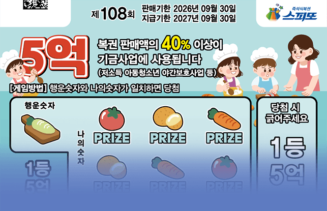 스피또1000 108회 복권 이미지
