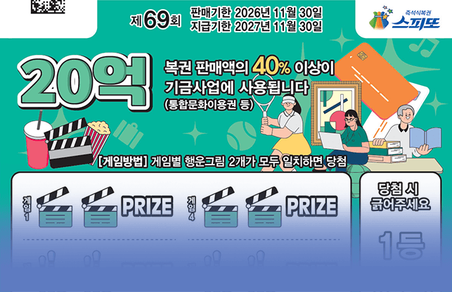 스피또2000 69회 복권 이미지